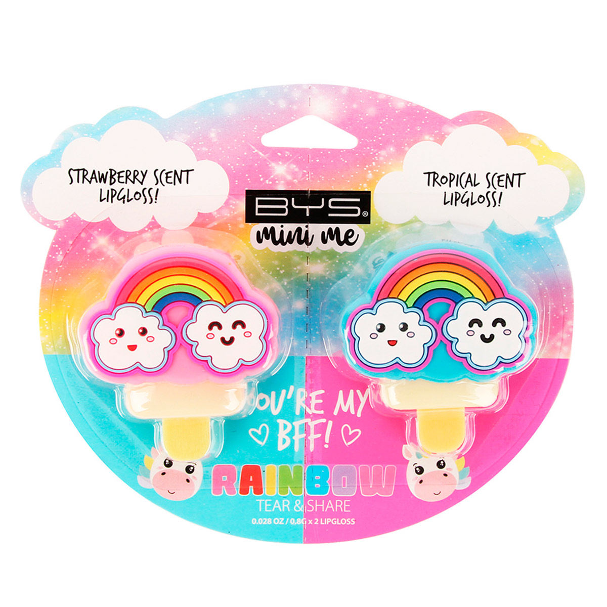 Gloss para Labios 2 piezas Rainbow BM015 Bys Mini Me