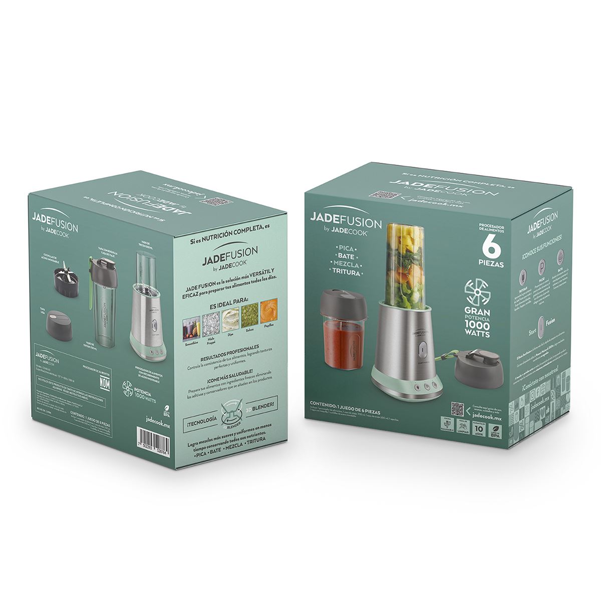 Procesador de Alimentos 6 pzs Jade Fusion