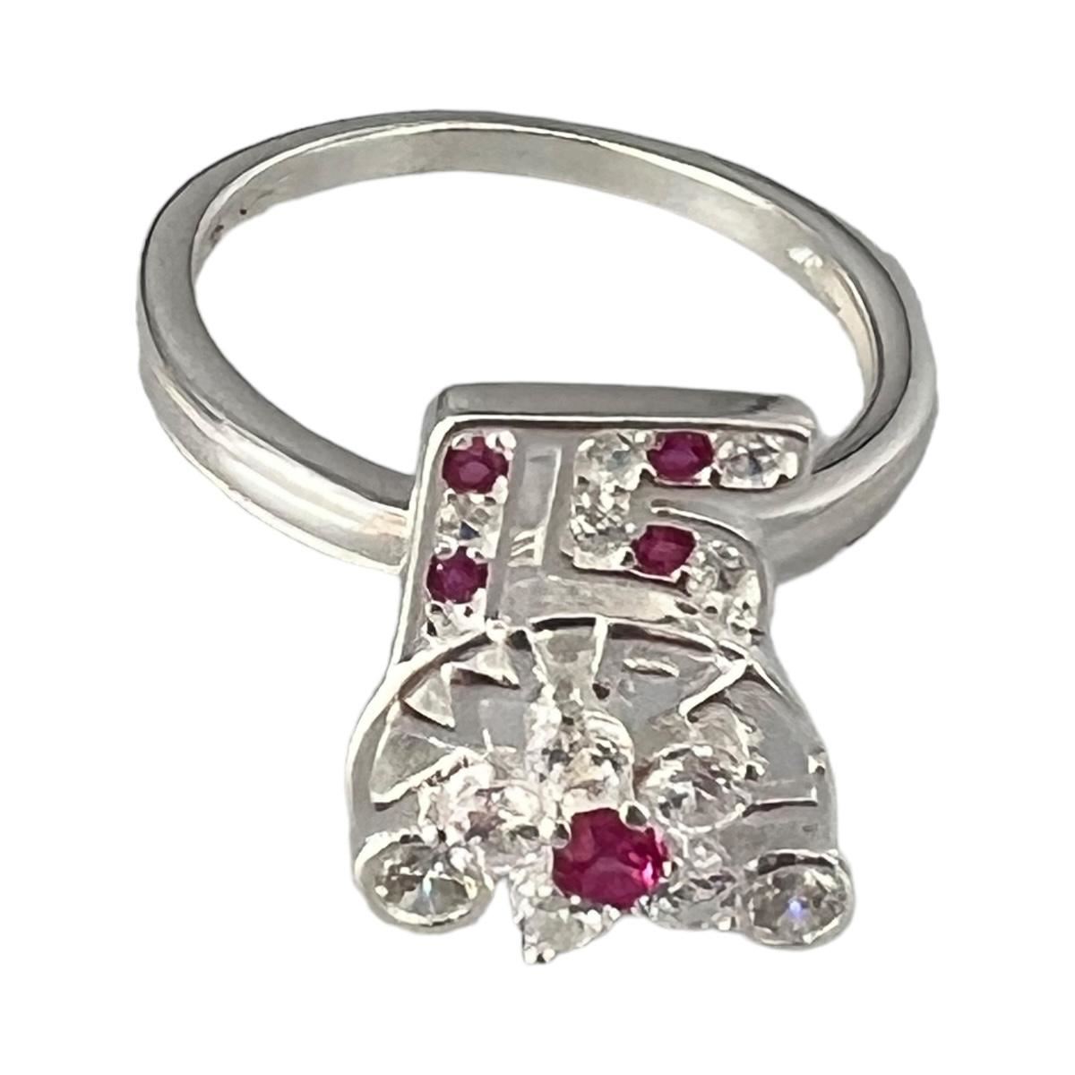 Anillo Giratorio 15 Años Rojo Golden Wishes