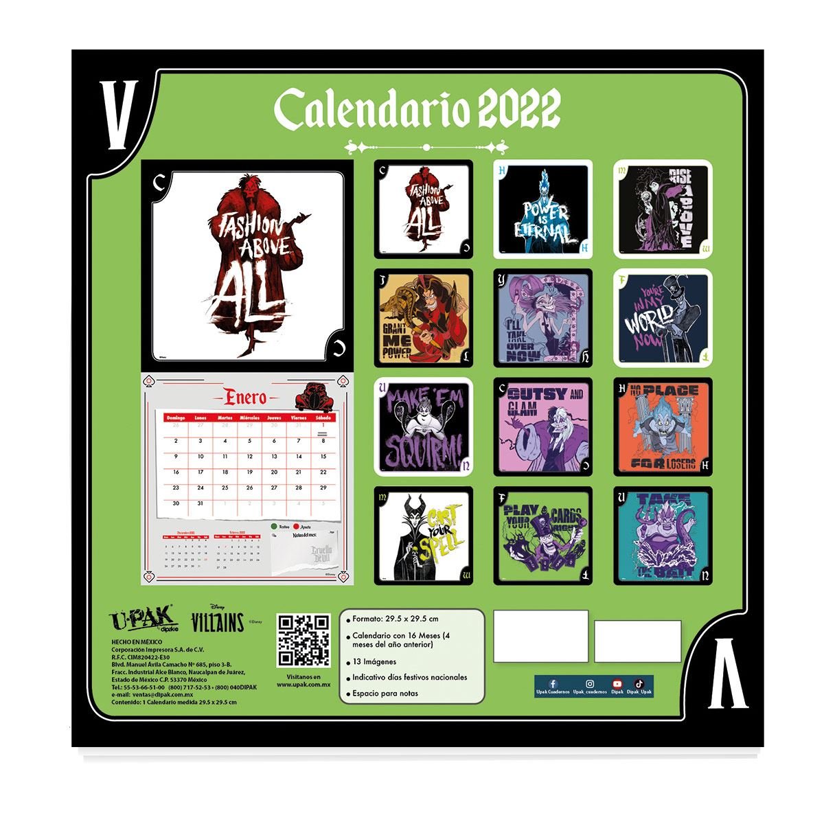 Calendario villanos Disney 2022