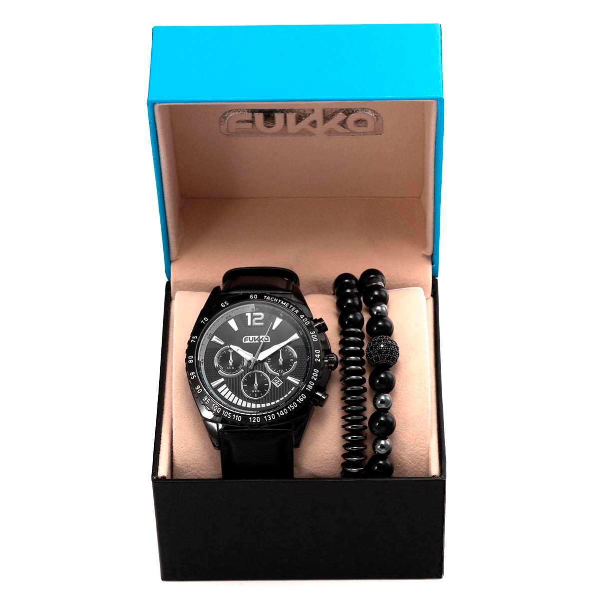 Set de Reloj y Pulseras para Caballero Fukka