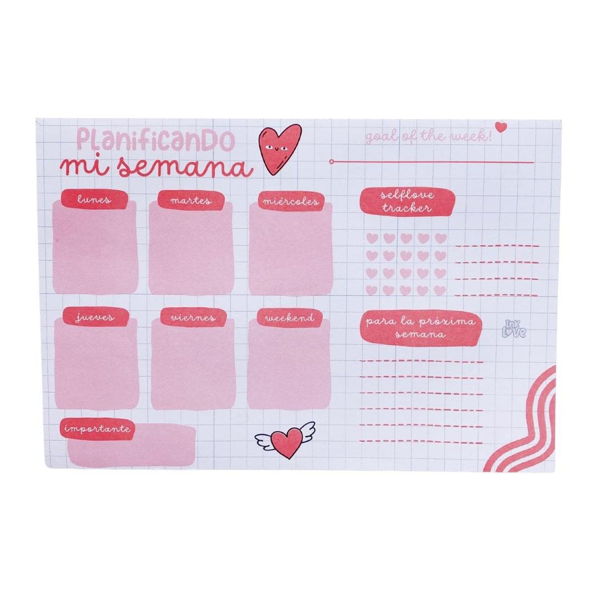 Planificador Semanal Corazón 50 hojas