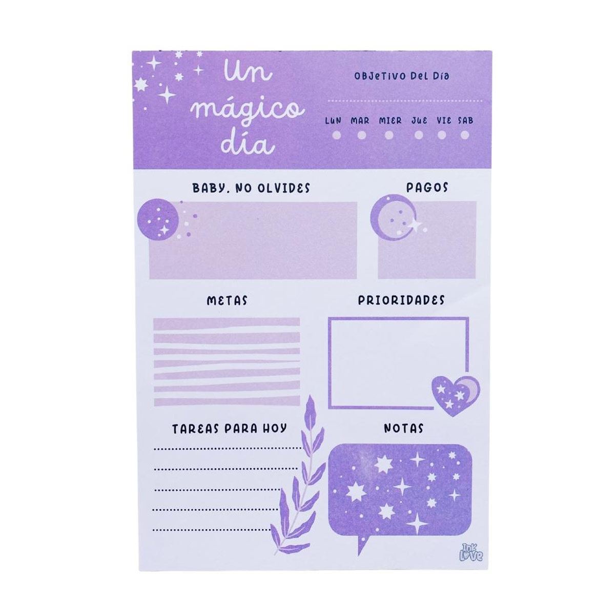Planificador Diario un mágico día 50 hojas