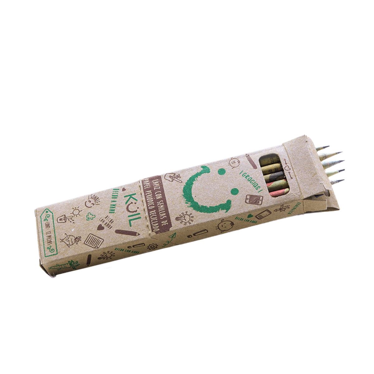 Lápiz sustentable de papel periódico con Semillas Fiore