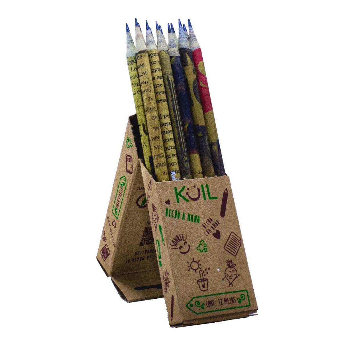 Lápiz sustentable de papel periódico con Semillas Fiore