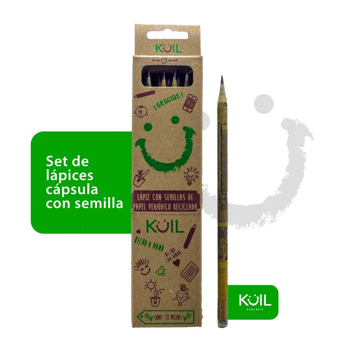 Lápiz sustentable de papel periódico con Semillas Fiore