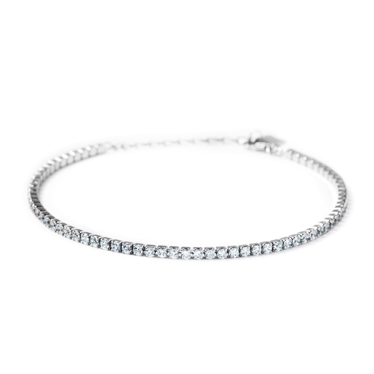 Pulsera Estilo Tenis Diamante Simulado  0503205  Plata .925 Terminado En Rodio Vicari
