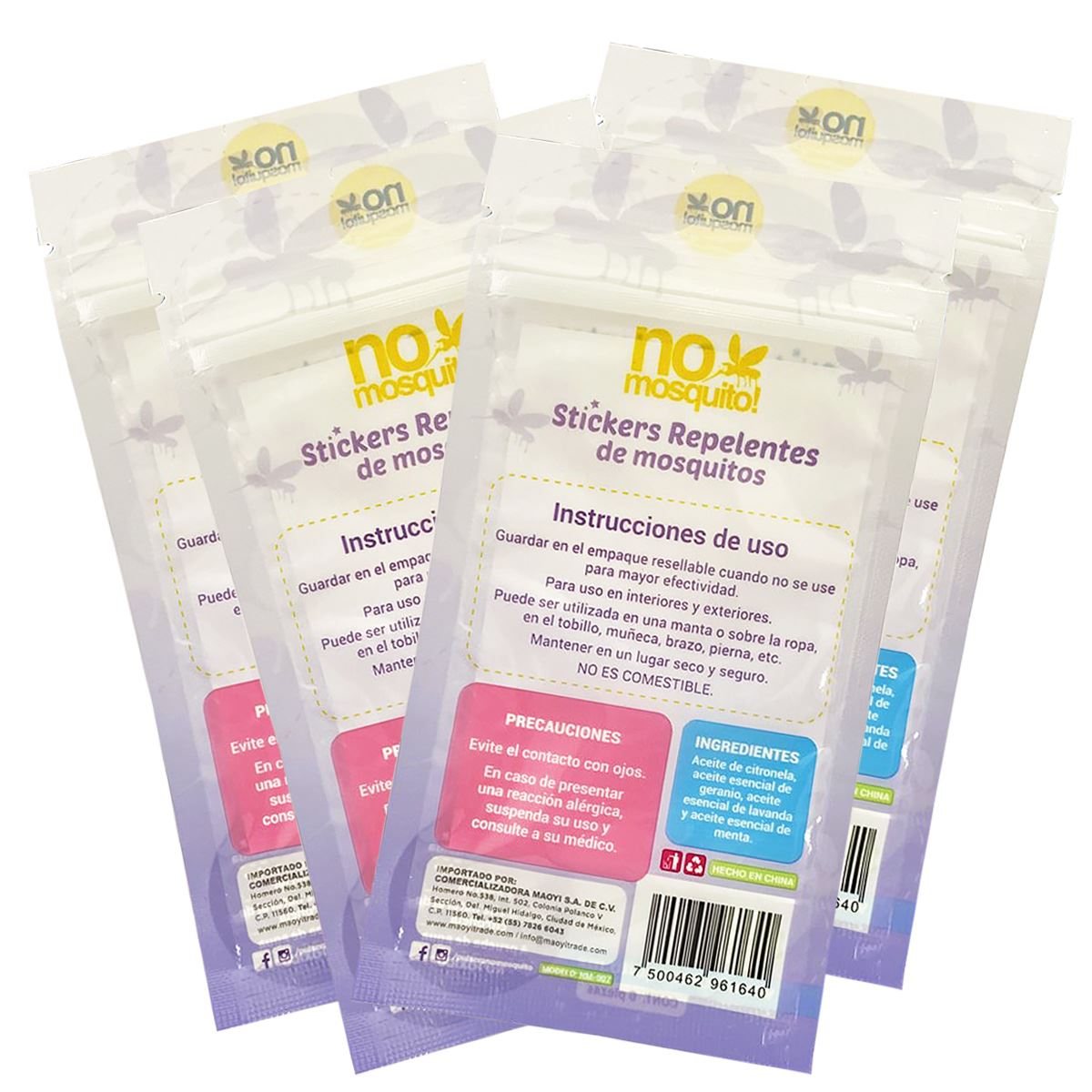 Pack Stickers Repelentes de Mosquitos No Mosquito