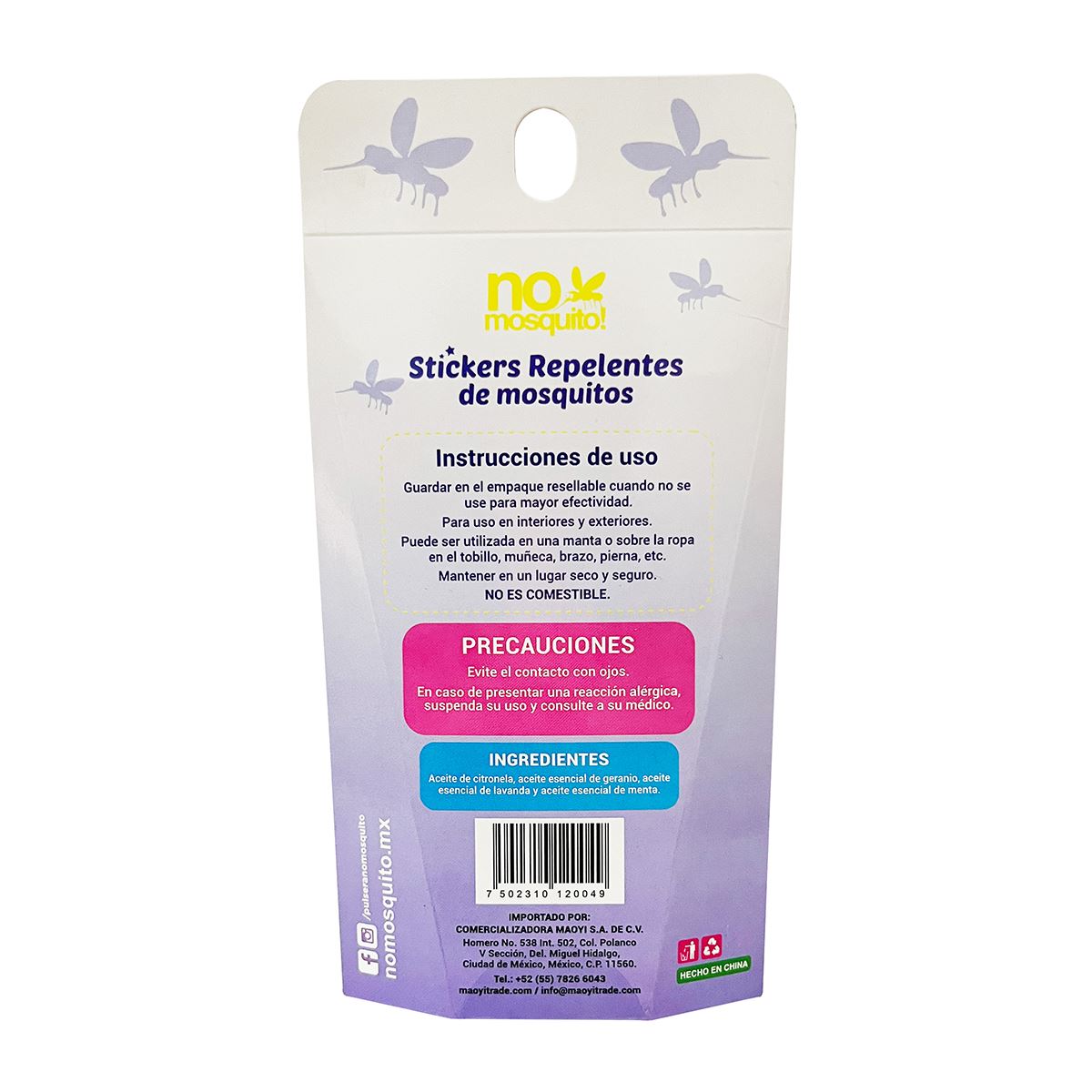 Pack Stickers Repelentes de Mosquitos No Mosquito