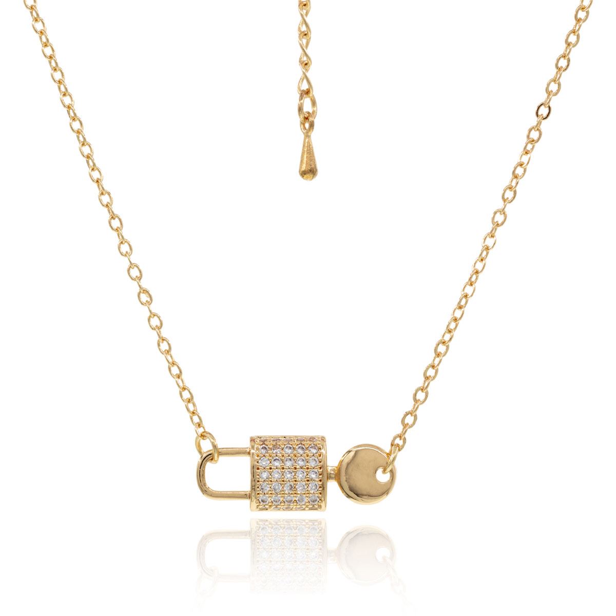 Collar Dije Candado con Llave con Cristales Parisa