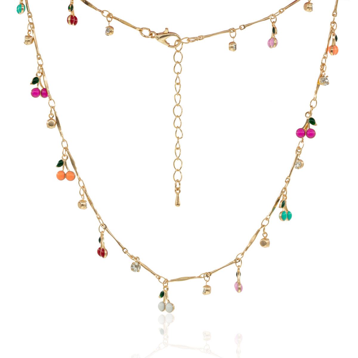 Collar Dijes Cerezas Esmaltadas Parisa