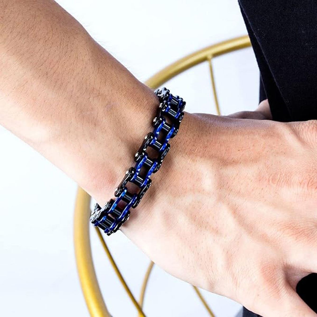 Pulsera Acero Inoxidable Cadena de Bicicleta Bitono para Hombre Mayfer Homme