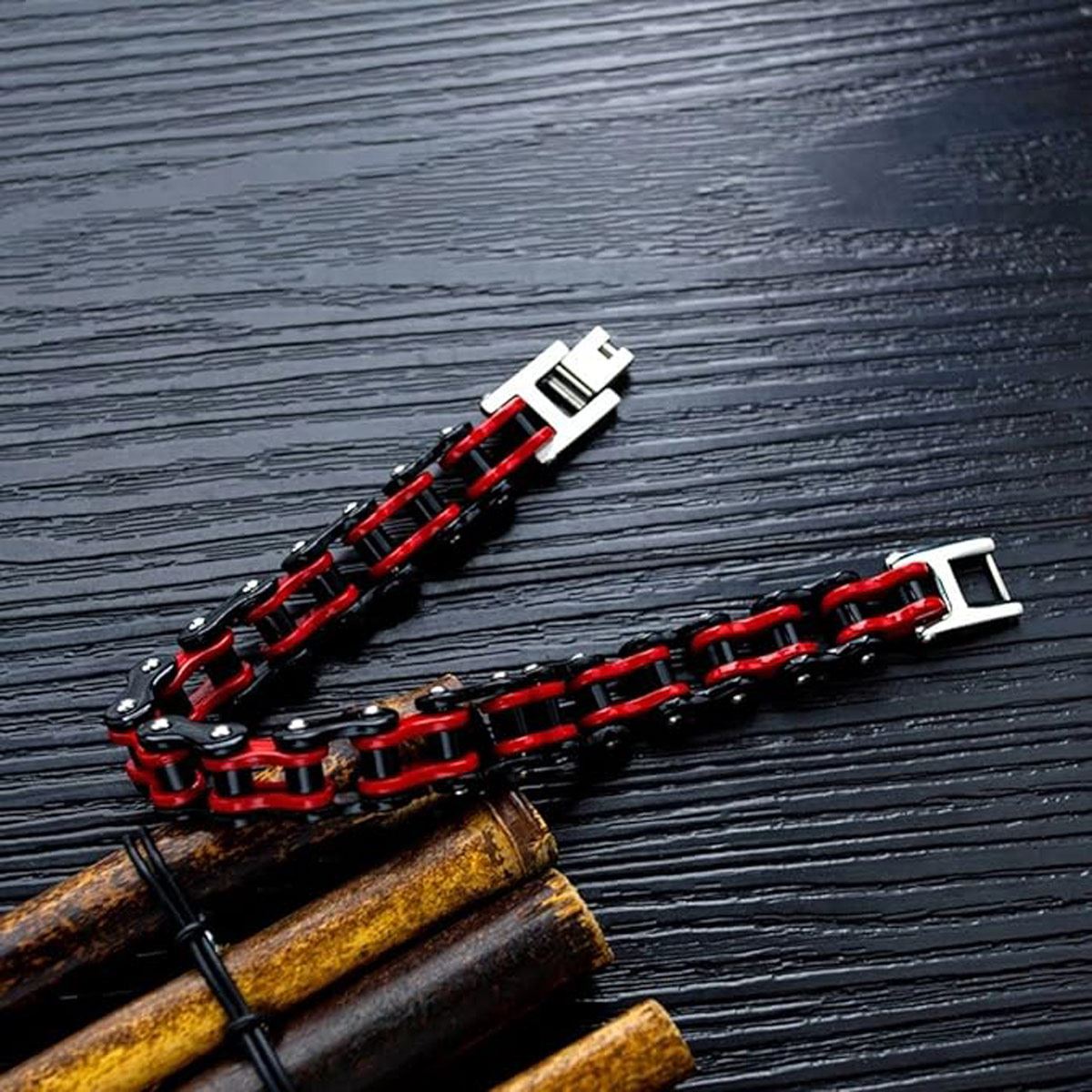 Pulsera Acero Inoxidable Cadena de Bicicleta Bitono para Hombre Mayfer Homme