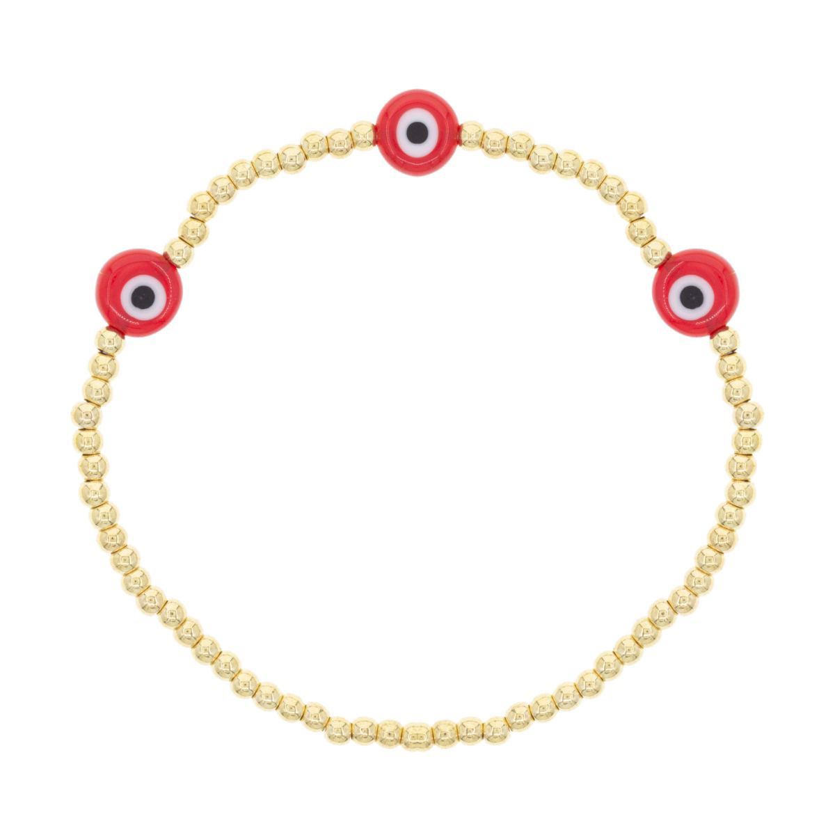 Juego Pulseras Elásticas Love y Dijes Ojos Turcos Parisa