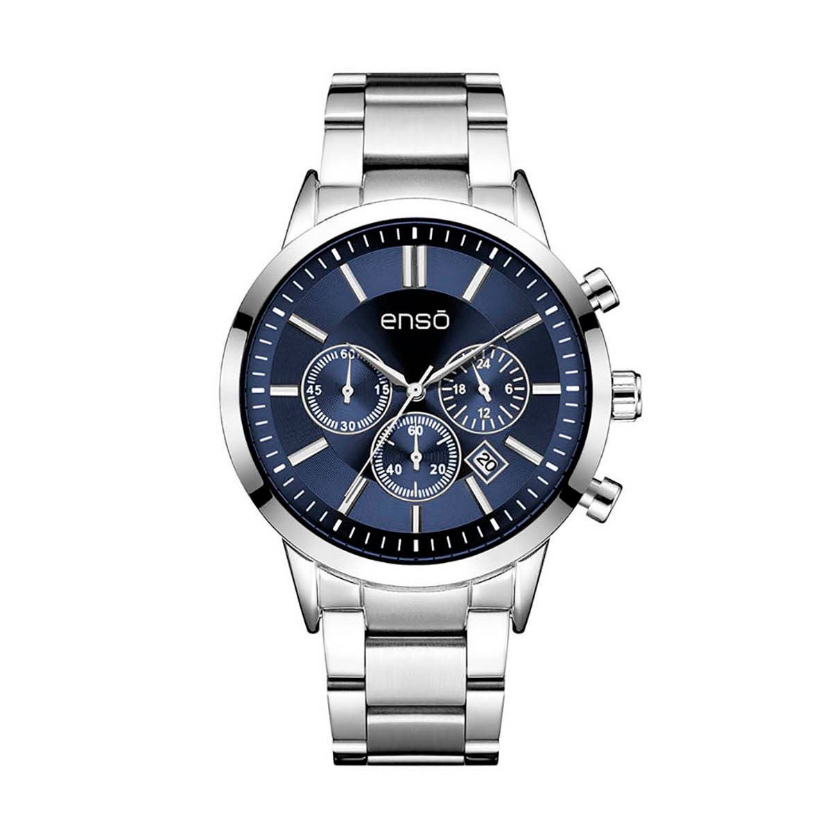 Reloj de pulsera Enso casual para caballero plateado EW1003G8