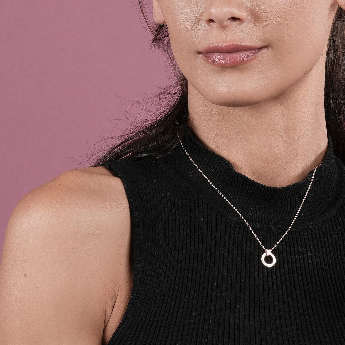 Collar Dije Circular Plata .925 Rosado ESN032R Enso