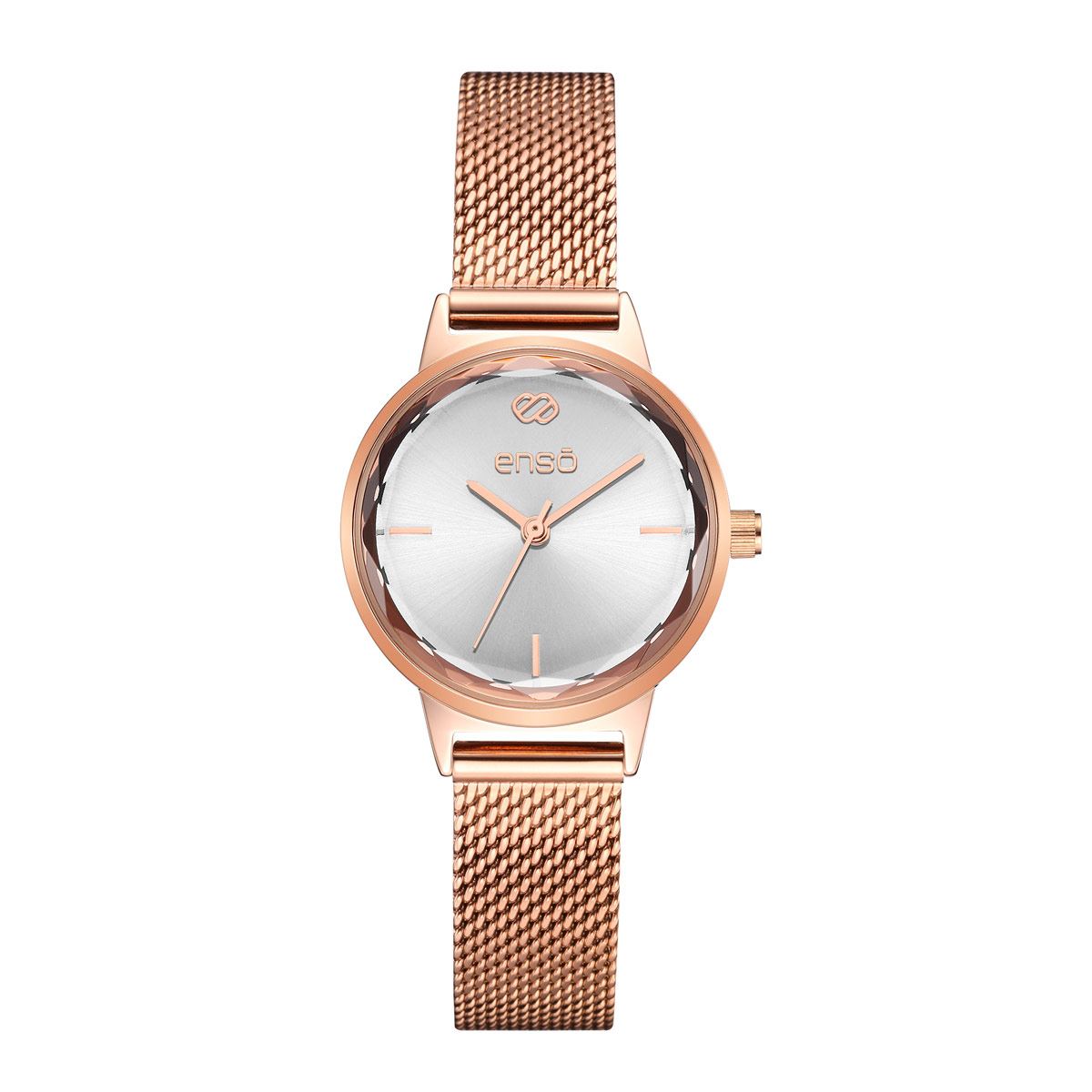 Reloj De Pulso Para mujer Enso De Mesh Color Rosado