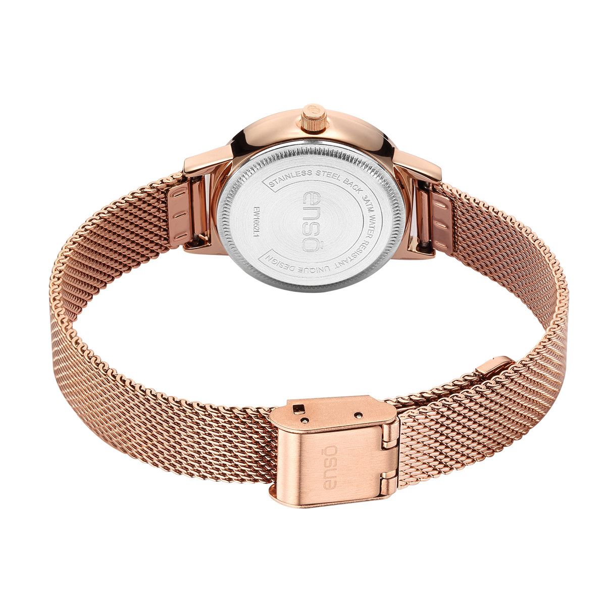 Reloj De Pulso Para mujer Enso De Mesh Color Rosado