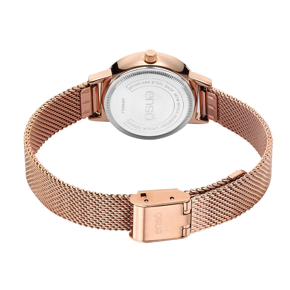 Reloj De Pulso Para mujer Enso De Mesh Color Rosado