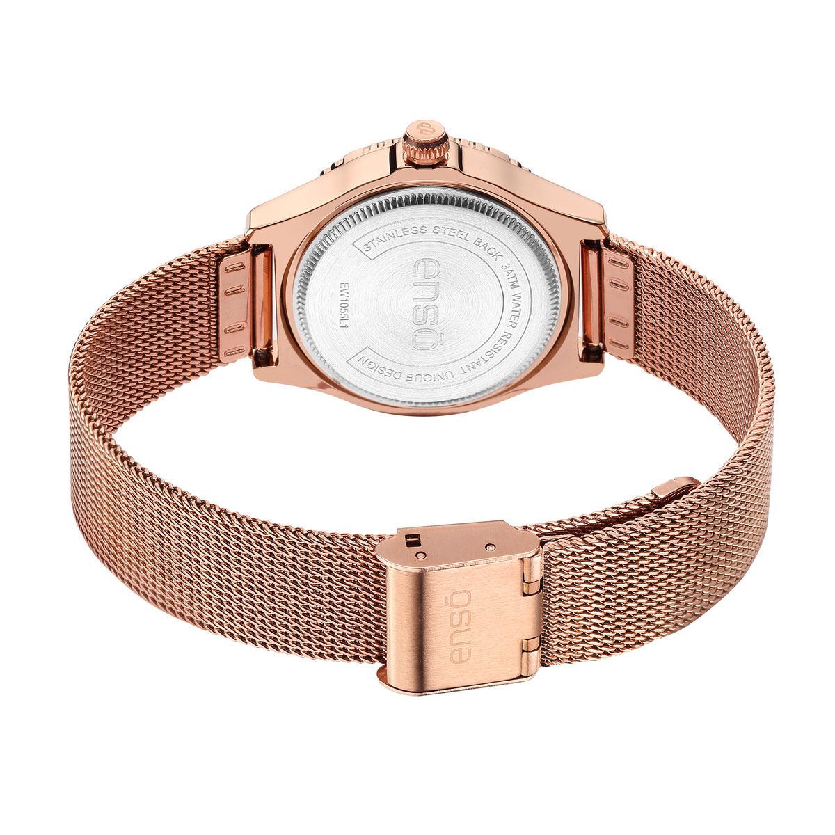 Reloj Para mujer De Pulso Enso De Mesh Color Rosado