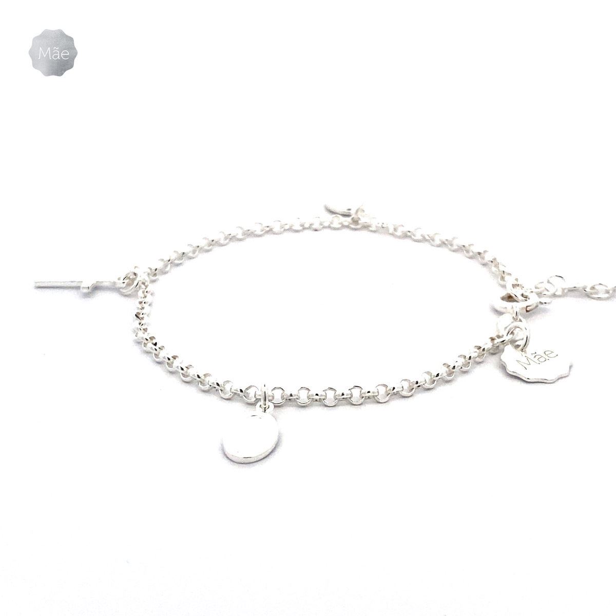 Pulsera Virgen de Guadalupe, Medalla Milagrosa y Cruz plata