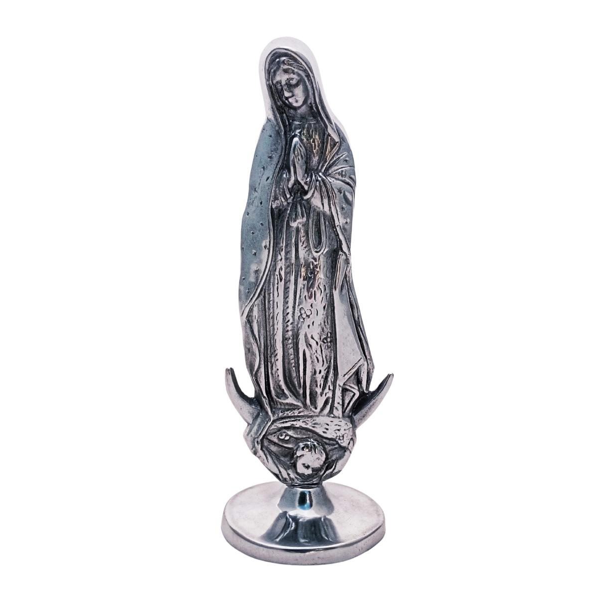 Virgen de metal silueta de pedestal