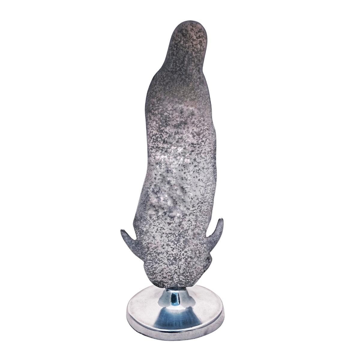 Virgen de metal silueta de pedestal
