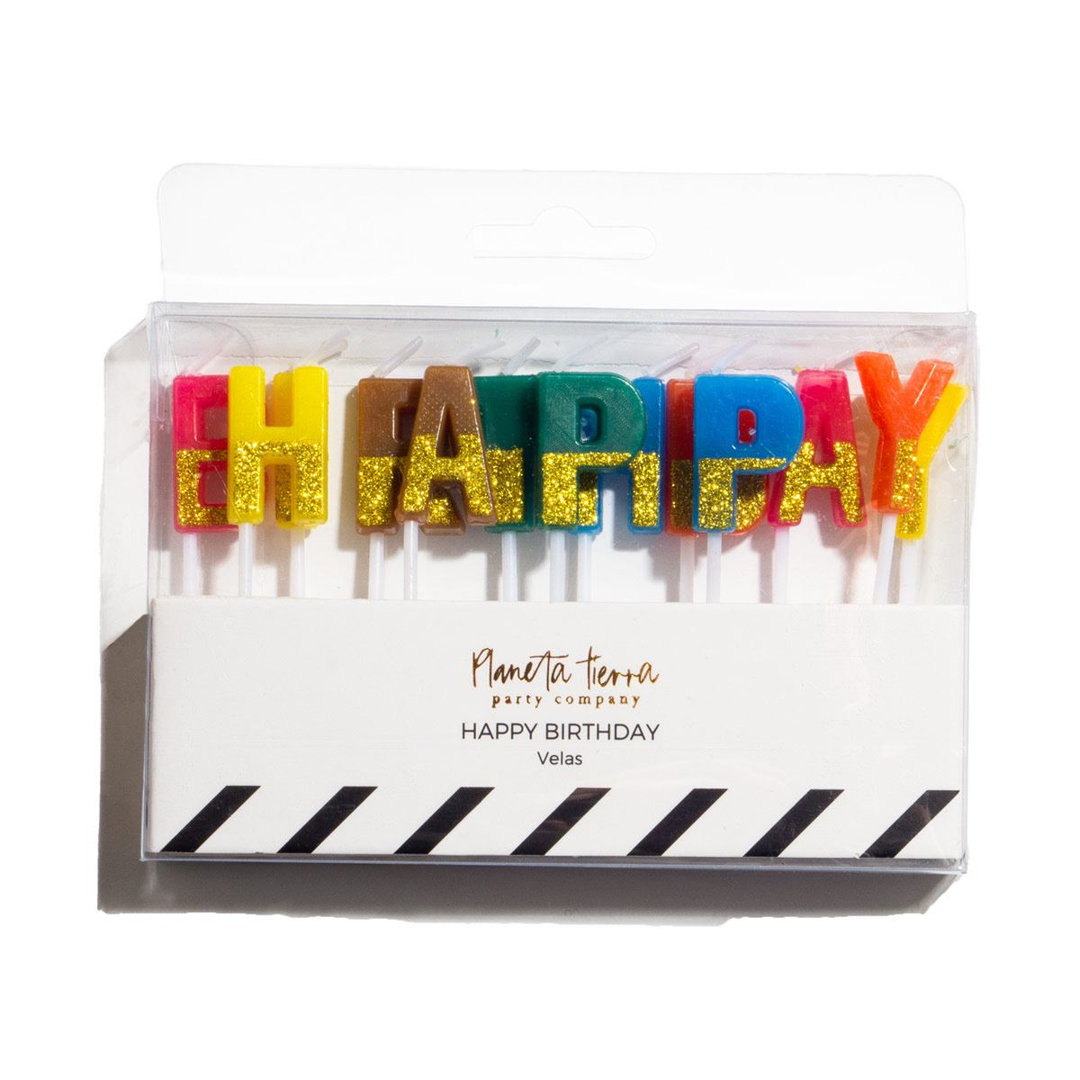 Velas Happy Birthday Glitter