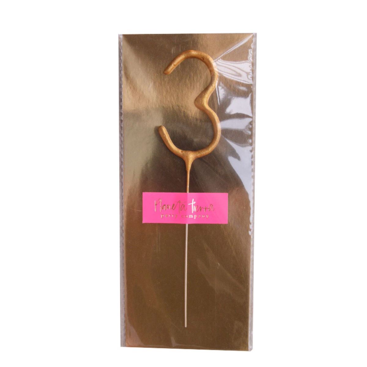 Vela bengala dorada 3 foil pack