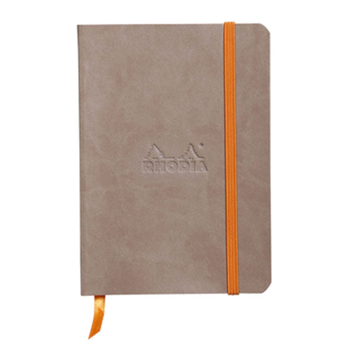 Libreta Rhodia A6 Pasta Suave Rayas Color Taupe