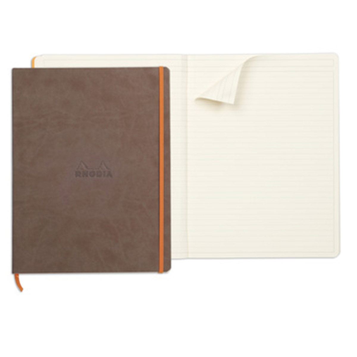 Libreta Rhodia A4 Pasta Suave Rayas Color Cafe