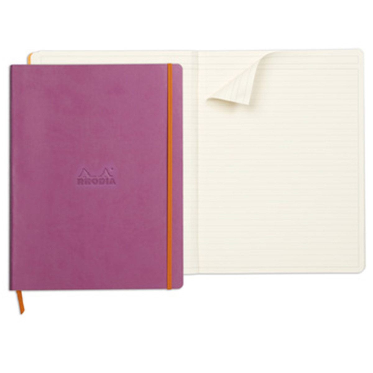Libreta Rhodia A4 Pasta Suave Rayas Color Lila