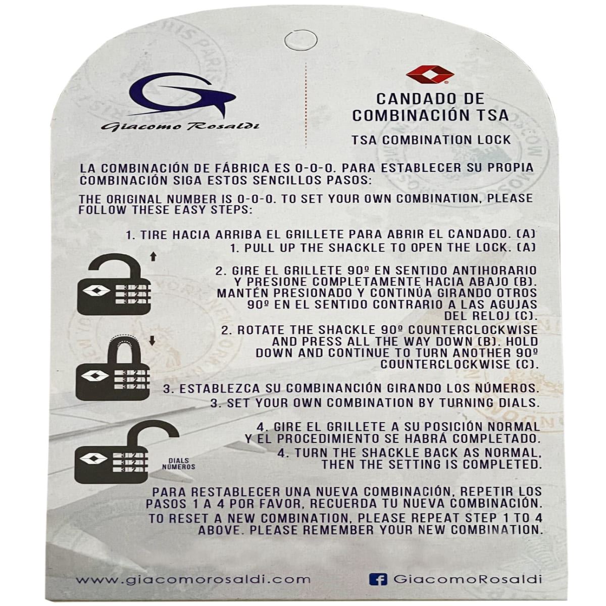 Candado Equipaje Giacomo Rosaldi 22376N-24