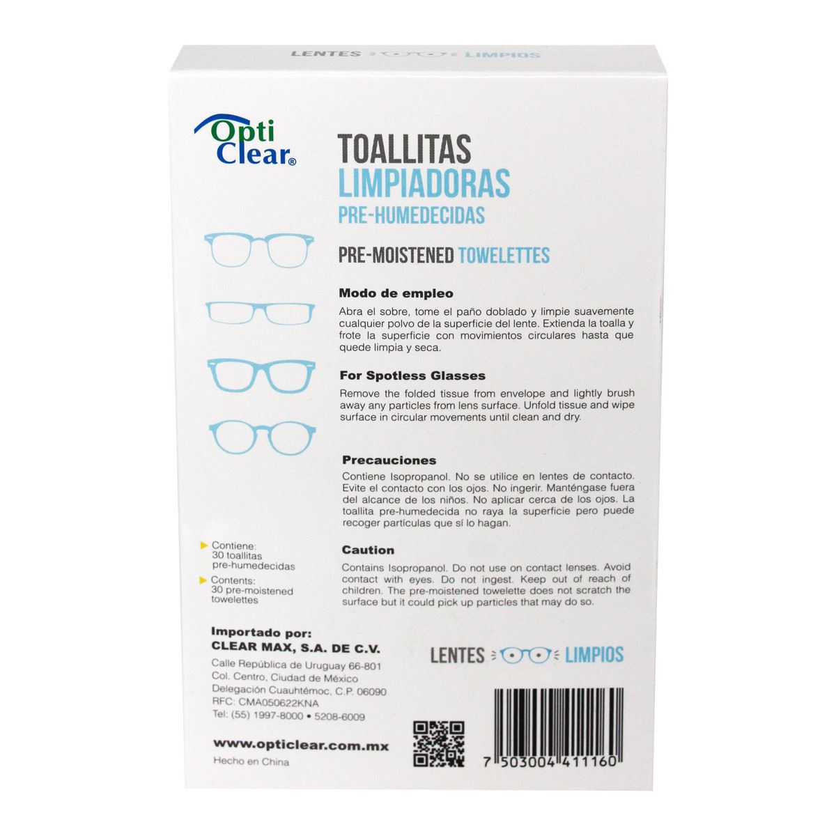 Toallitas limpiadoras pre-húmedas