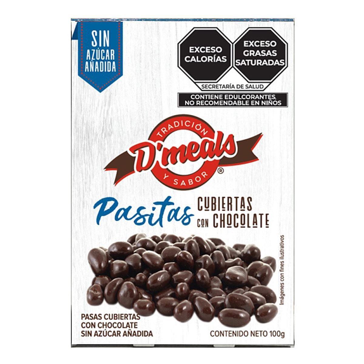 Pasitas Cubiertas con Chocolate s/a 100 g D'meals