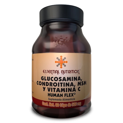 Suplemento Human Flex Glucosamina, Condoitrina  60 Cápsulas 500mg Essential Nutrition