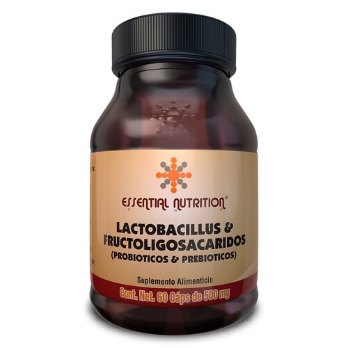 Suplemento Lactobacillus & F.O.S 60 Cápsulas 500mg Essential Nutrition