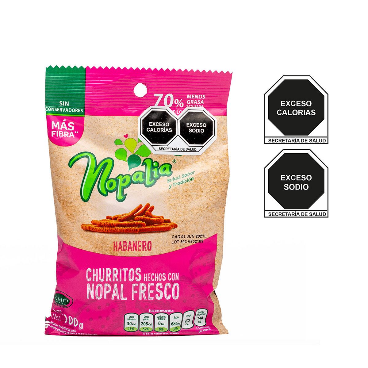 Churritos de nopal habanero Nopalia