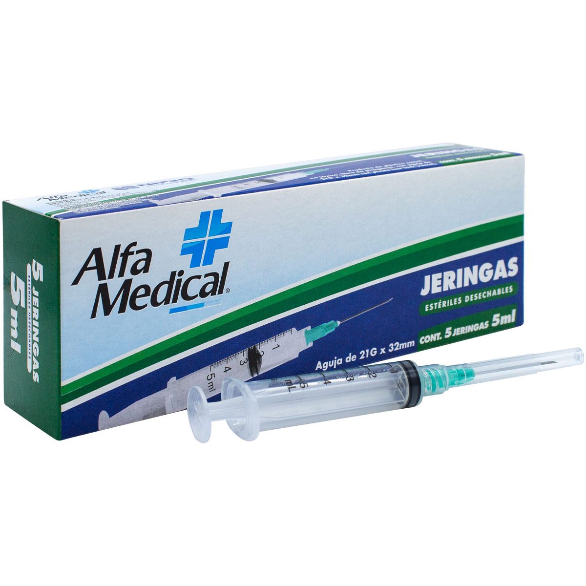 Jeringas estériles desechables 5 ml verde