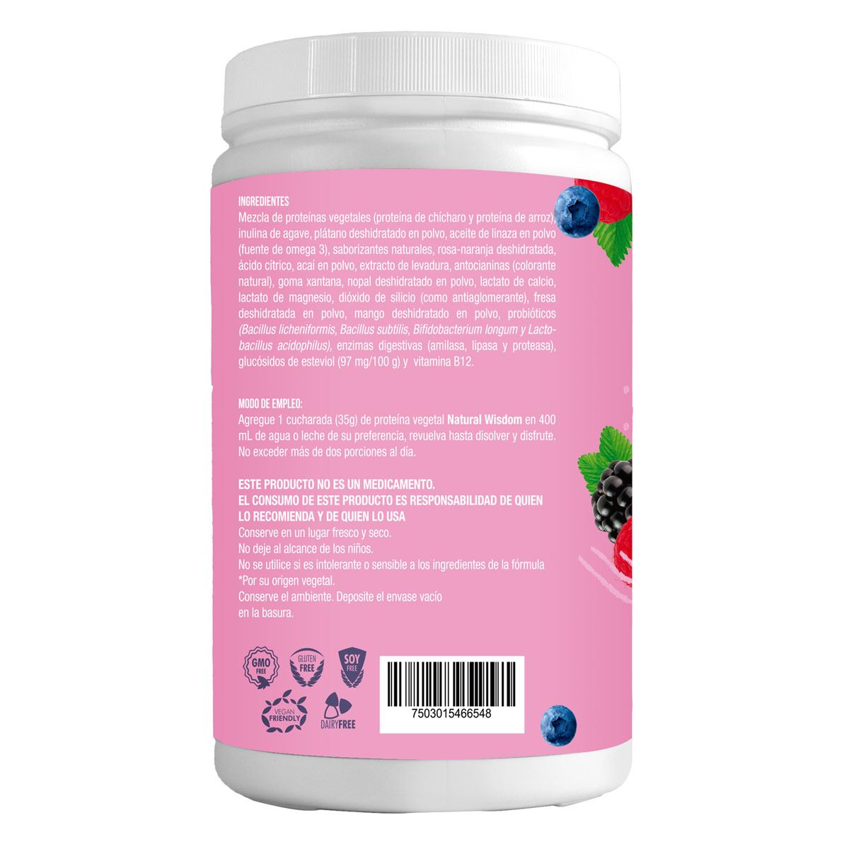 Proteína Vegetal Frutos Rojos 450g