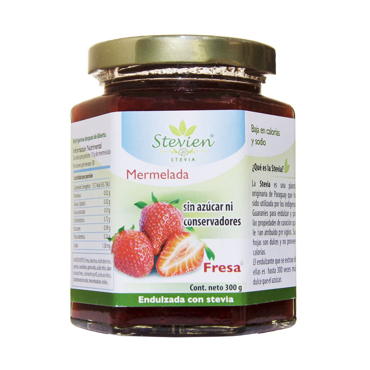 Frasco de mermelada fresa