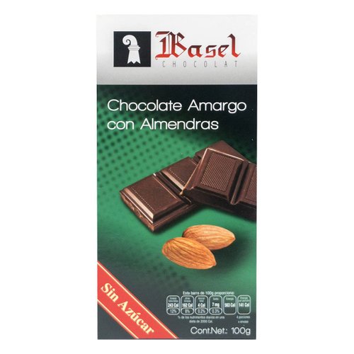 Barra de Chocolate Amargo sin Azúcar de 100 gramos Basel