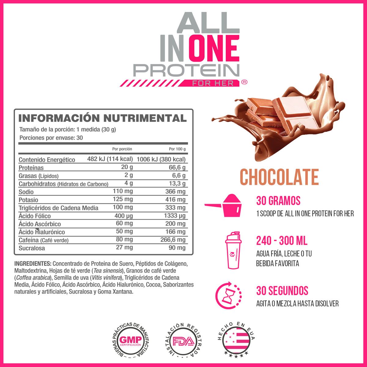 Proteína All In One Protein For Her  907gr  Choc Forzagen