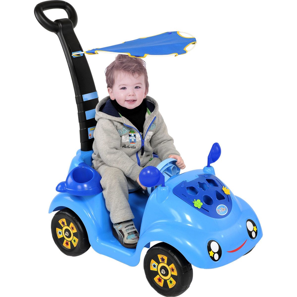 Carrito Para Bebés Con Sujetador Color Azul Mytoy