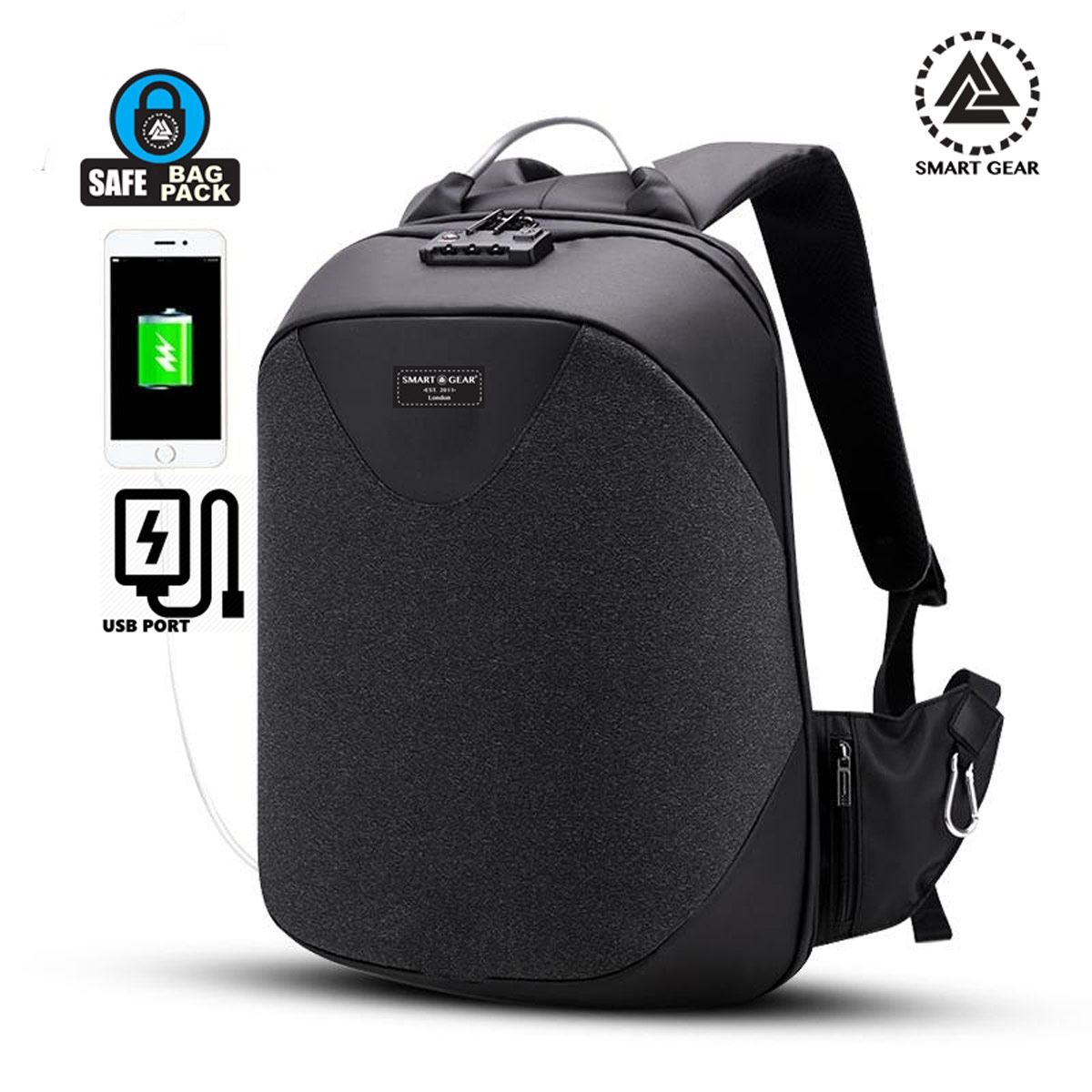 BACKPACK SMARTGEAR 15 ANTIRROBO CON CERRADURA DE COMBINACIÓN