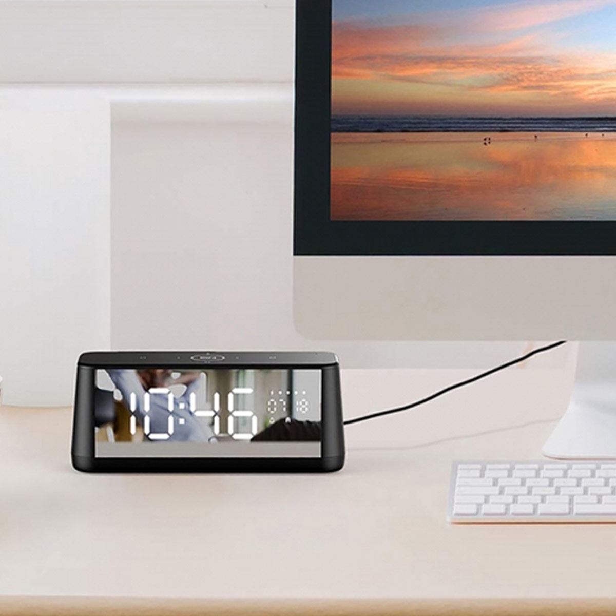 Bocina Zeta Inalámbrica c/ Despertador Negro