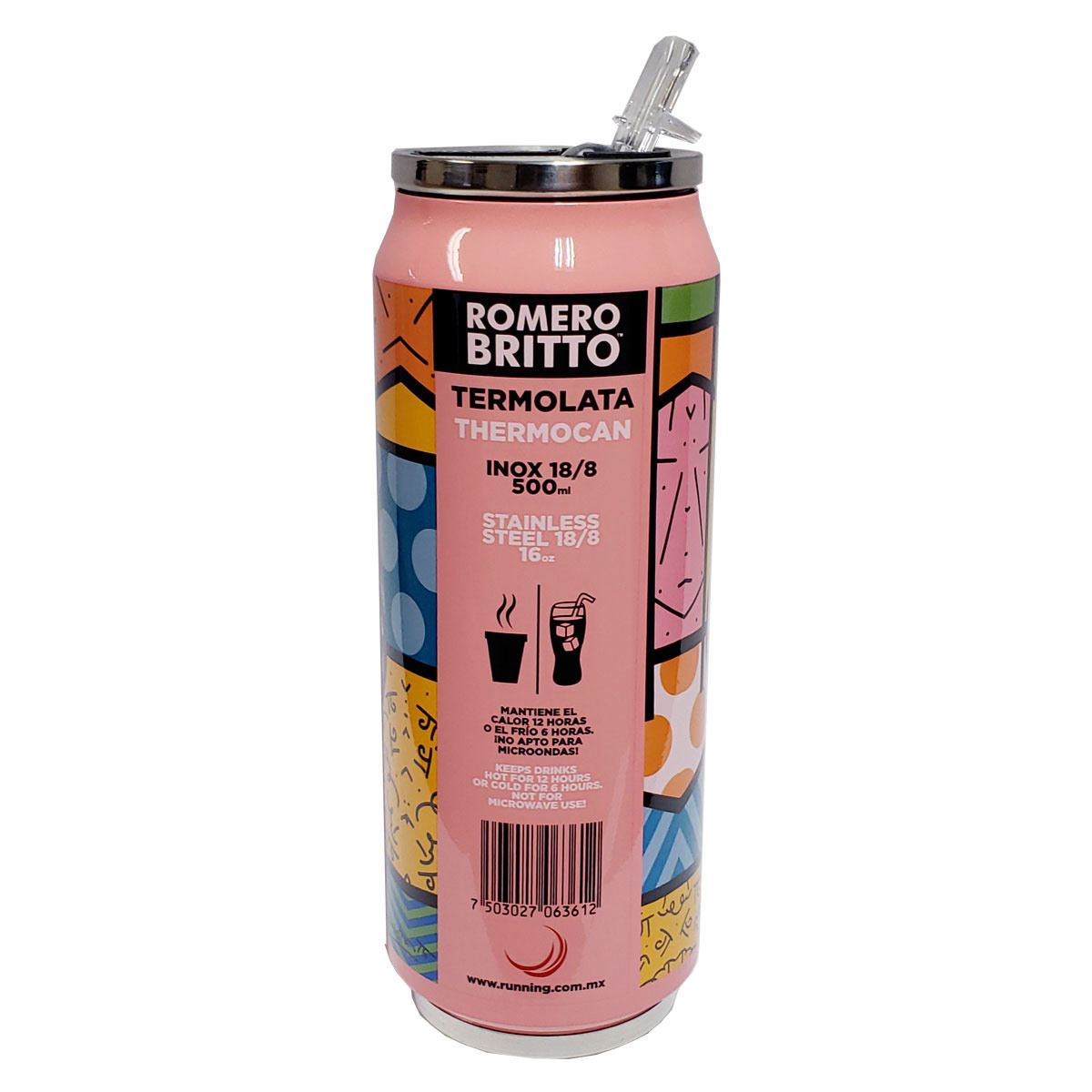 Termo, vaso térmico de acero inoxidable 500 ml Romero Britto Oso