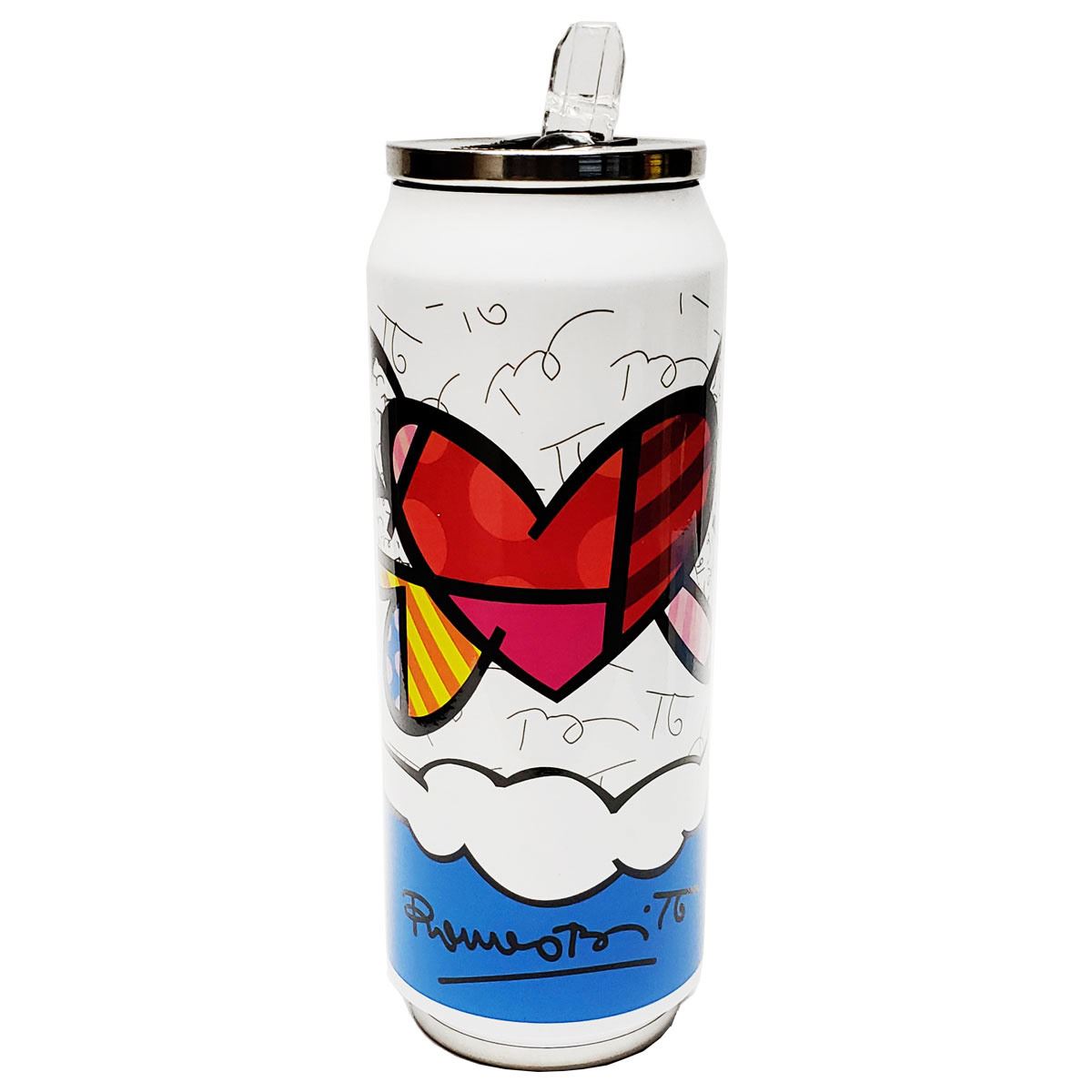 Termo, vaso térmico de acero inoxidable 500 ml Romero Britto corazón