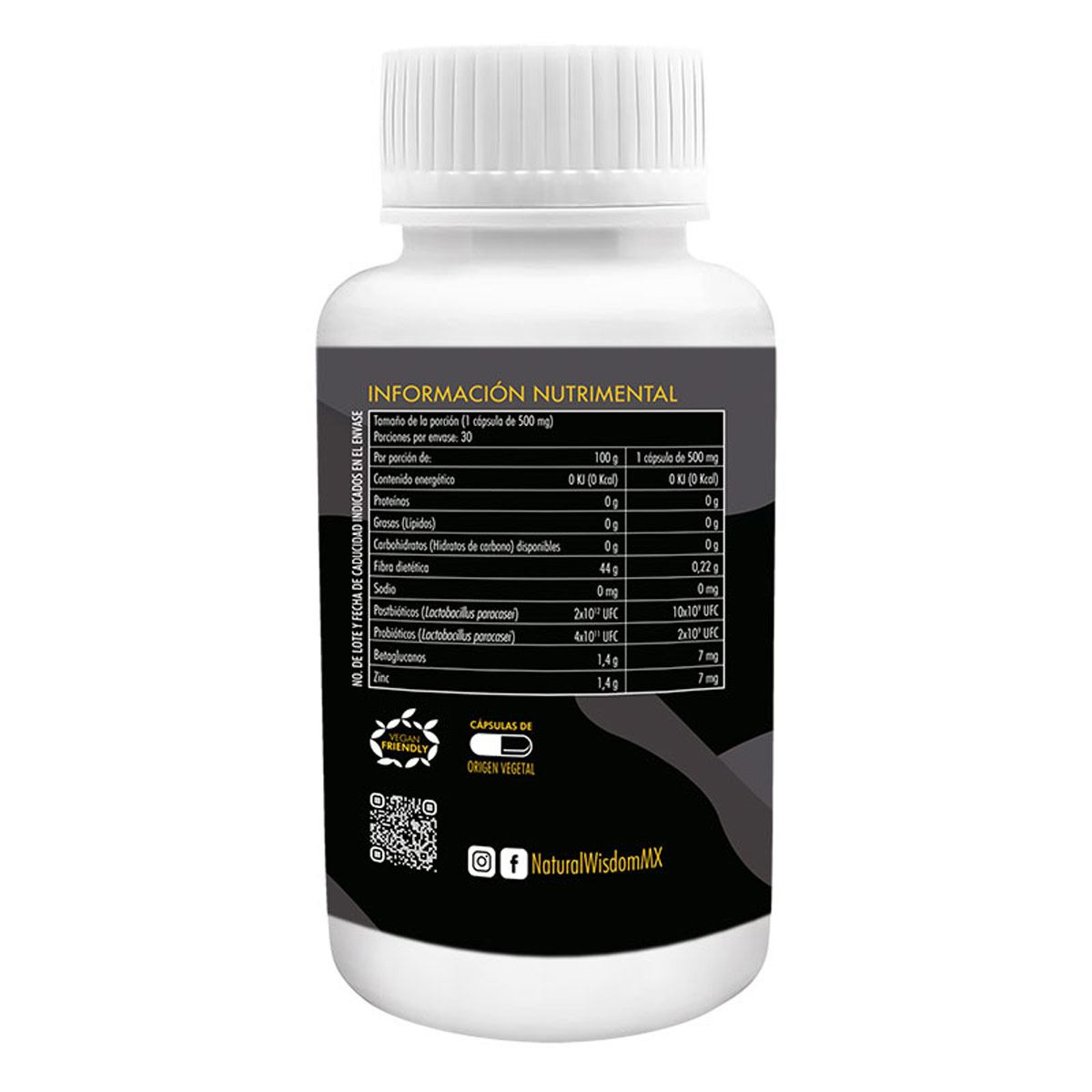 Pre, Pro y Postbióticos 30 Caps Natural Wisdom Suplemento Alimenticio