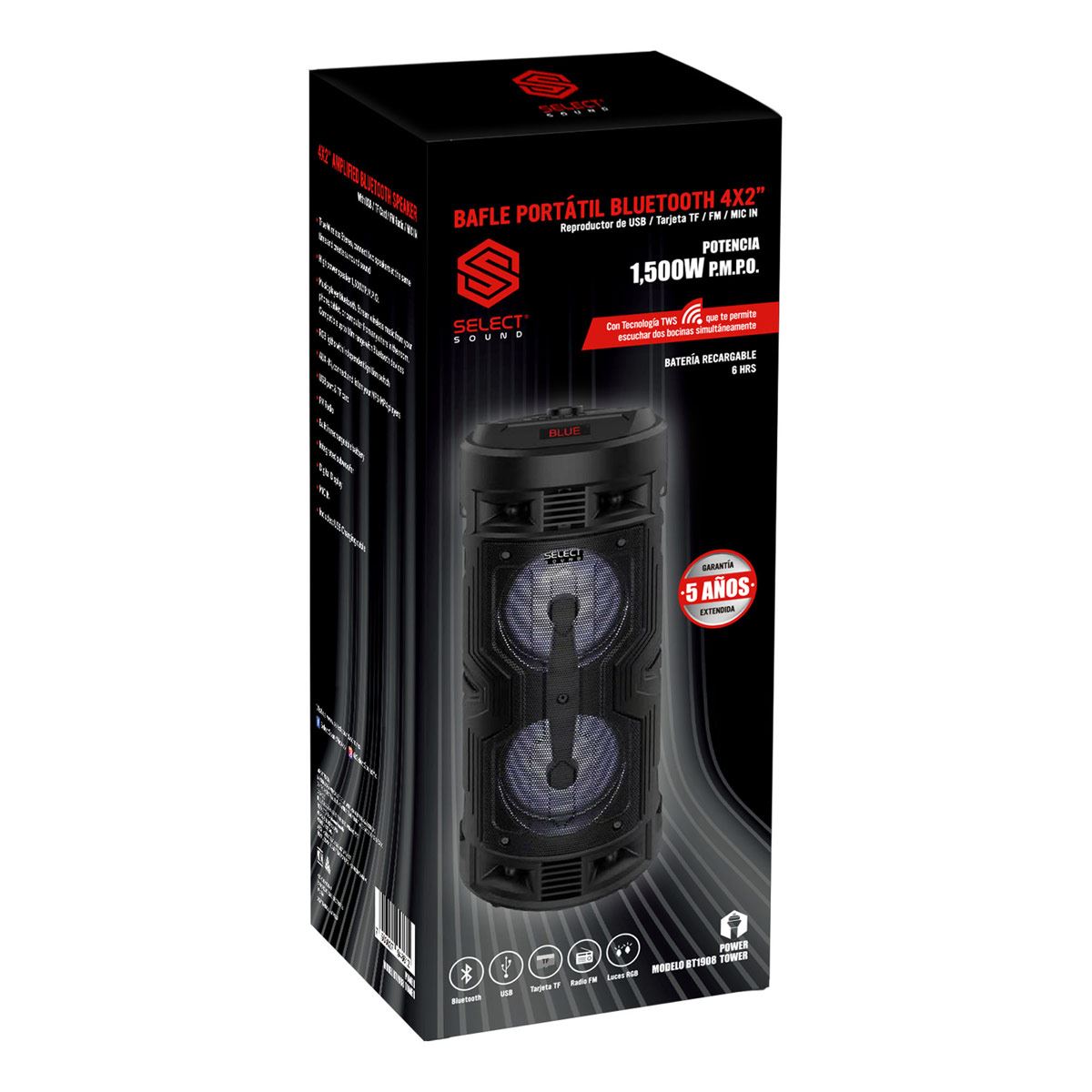 Bocina Select Sound 4X2" PLG negra